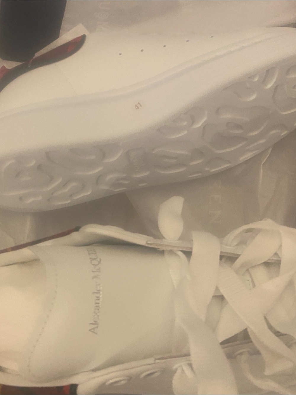 Alexander McQueen White Leather Low-Top Sneakers with Subtle Heel Tab